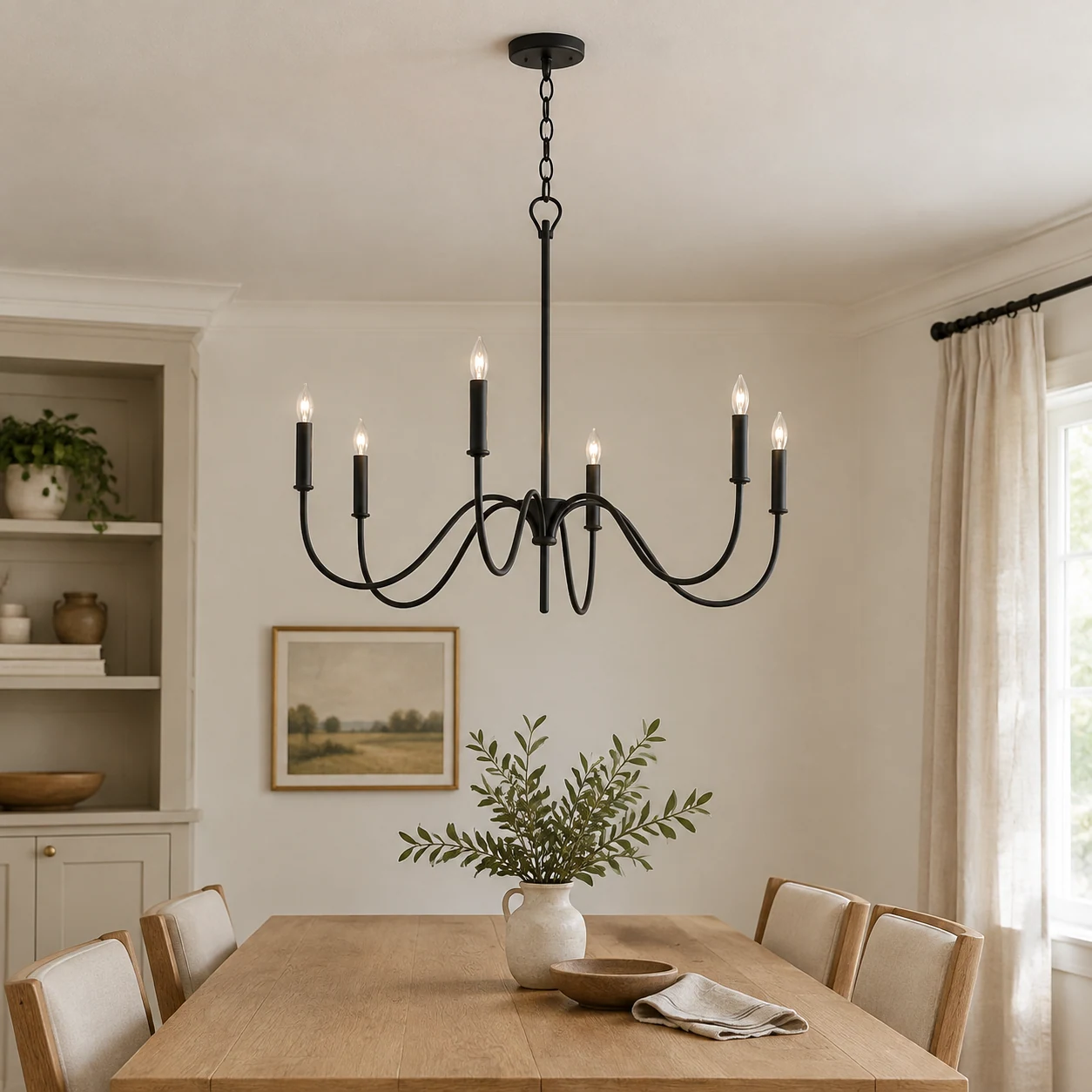 Salle à manger à 6 lumières