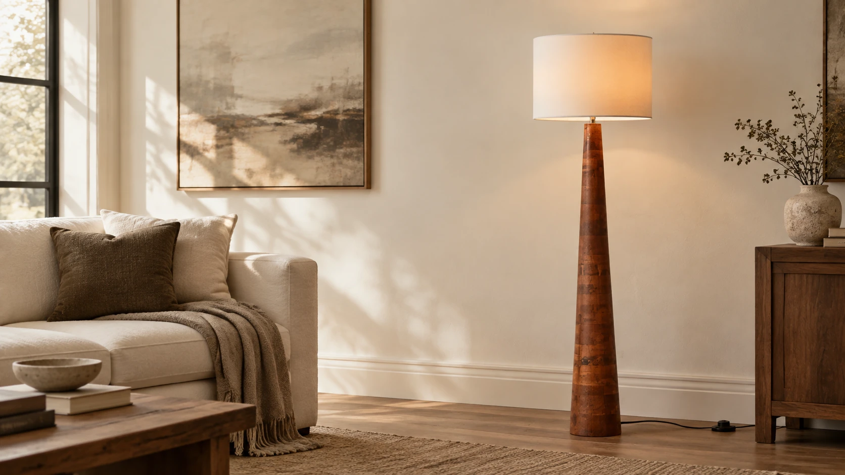 Bannière de lampadaire en bois sculpté