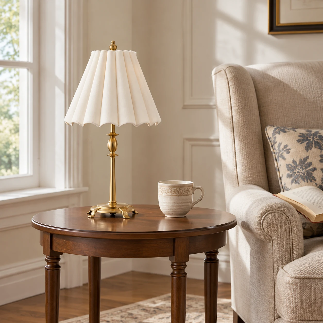 Lampe de table Vera dans un coin lecture