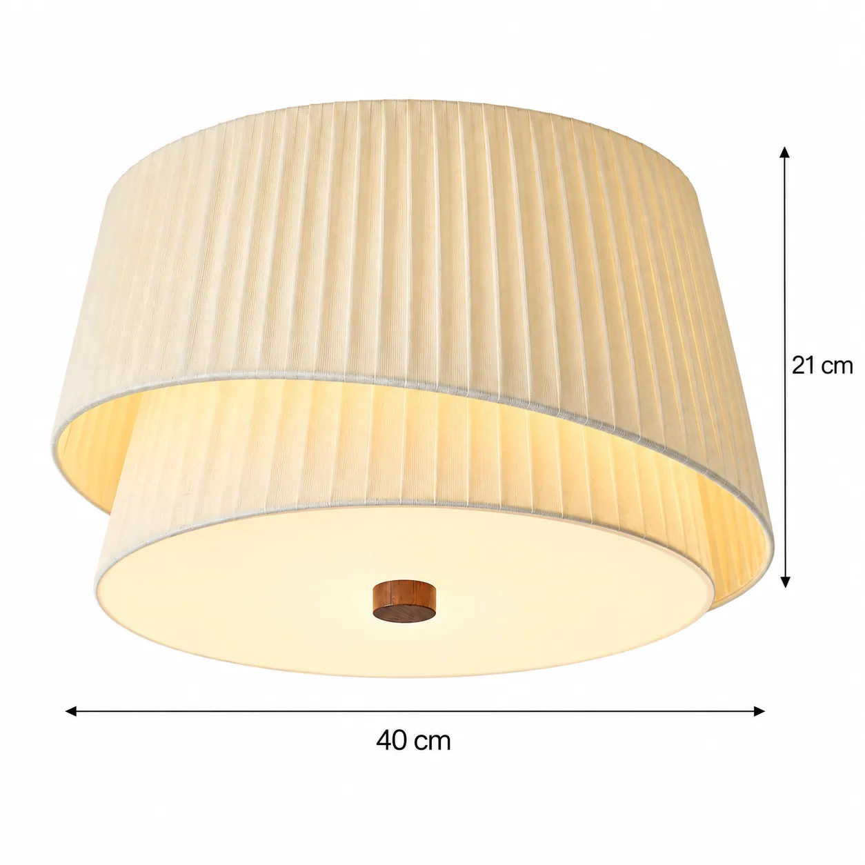Líneas de dimensión de 40 cm de diámetro y 21 cm de altura.