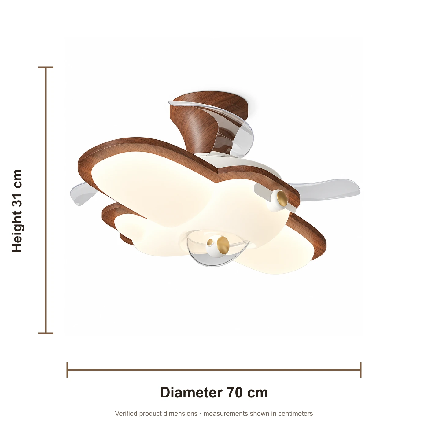 Dimensiones verificadas: 70 cm de diámetro y 31 cm de altura.