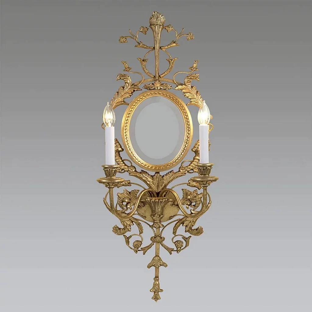 Image originale du produit Taobao, modèle 0168, applique murale miroir en bois sculpté orné