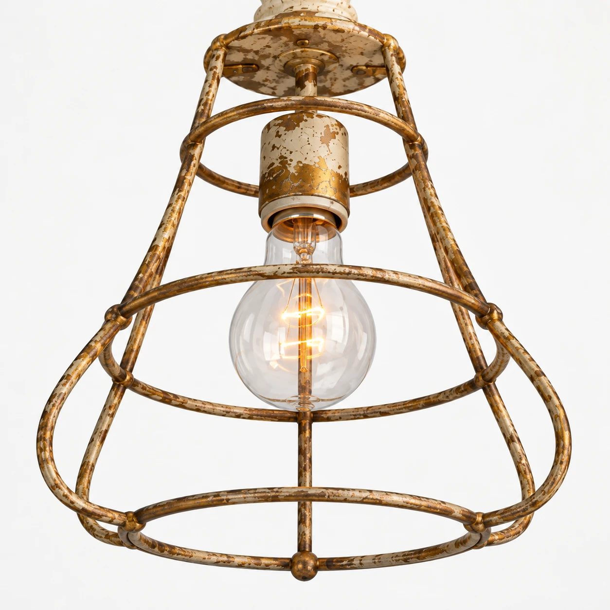 Lower cage, socket and clear bulb