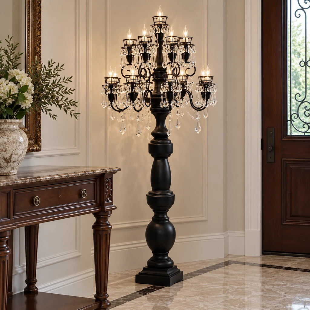 Celeste floor lamp in a quiet entry